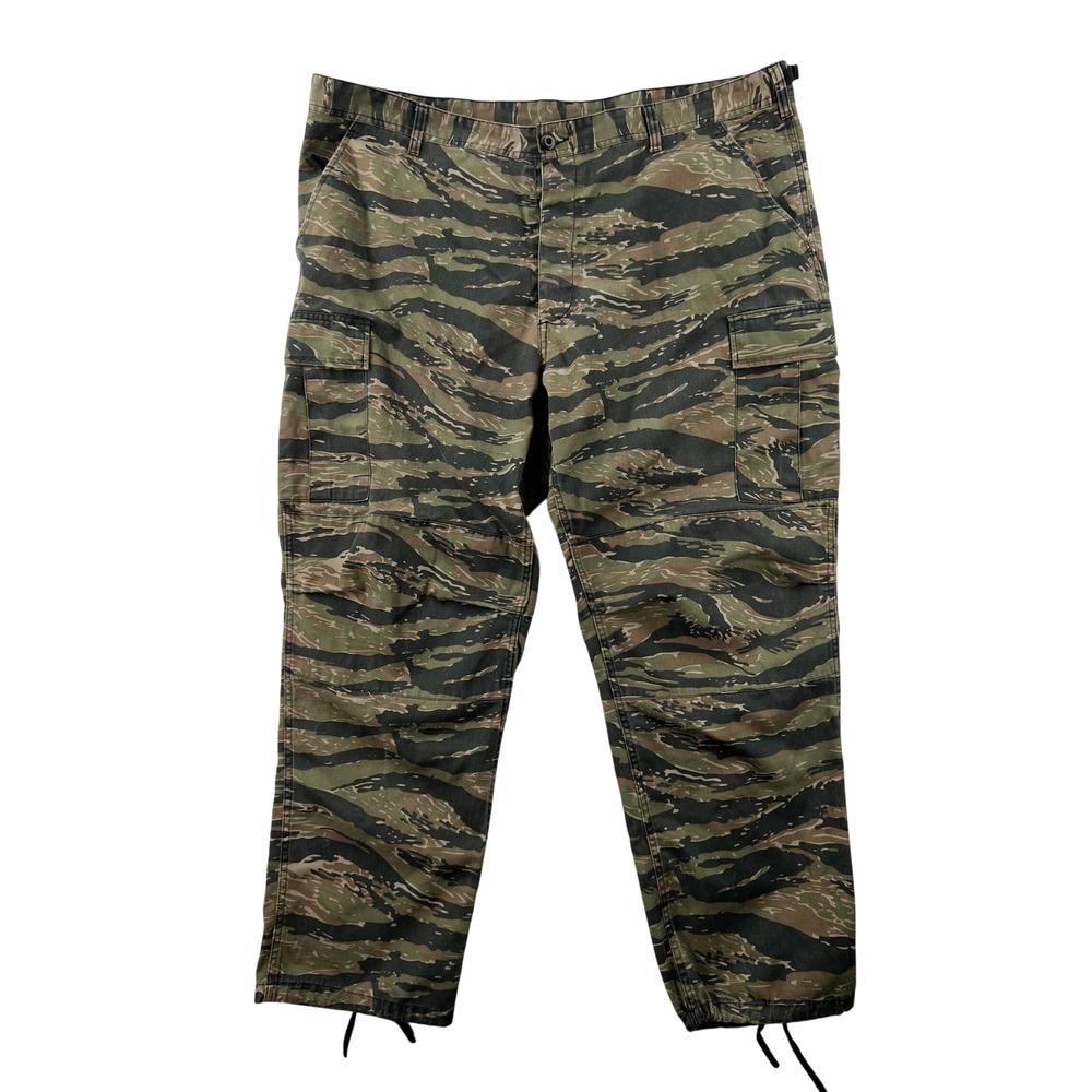 Backbone Mens Tiger Stripe Camo Cargo Pants 2XL Green‎ Military Tactical Utility